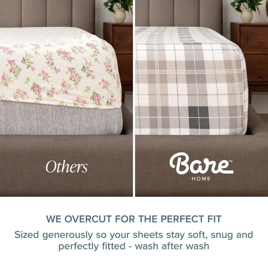 Flannel Sheet Set 100 Cotton Heavyweight Double Brushed Velvety Soft