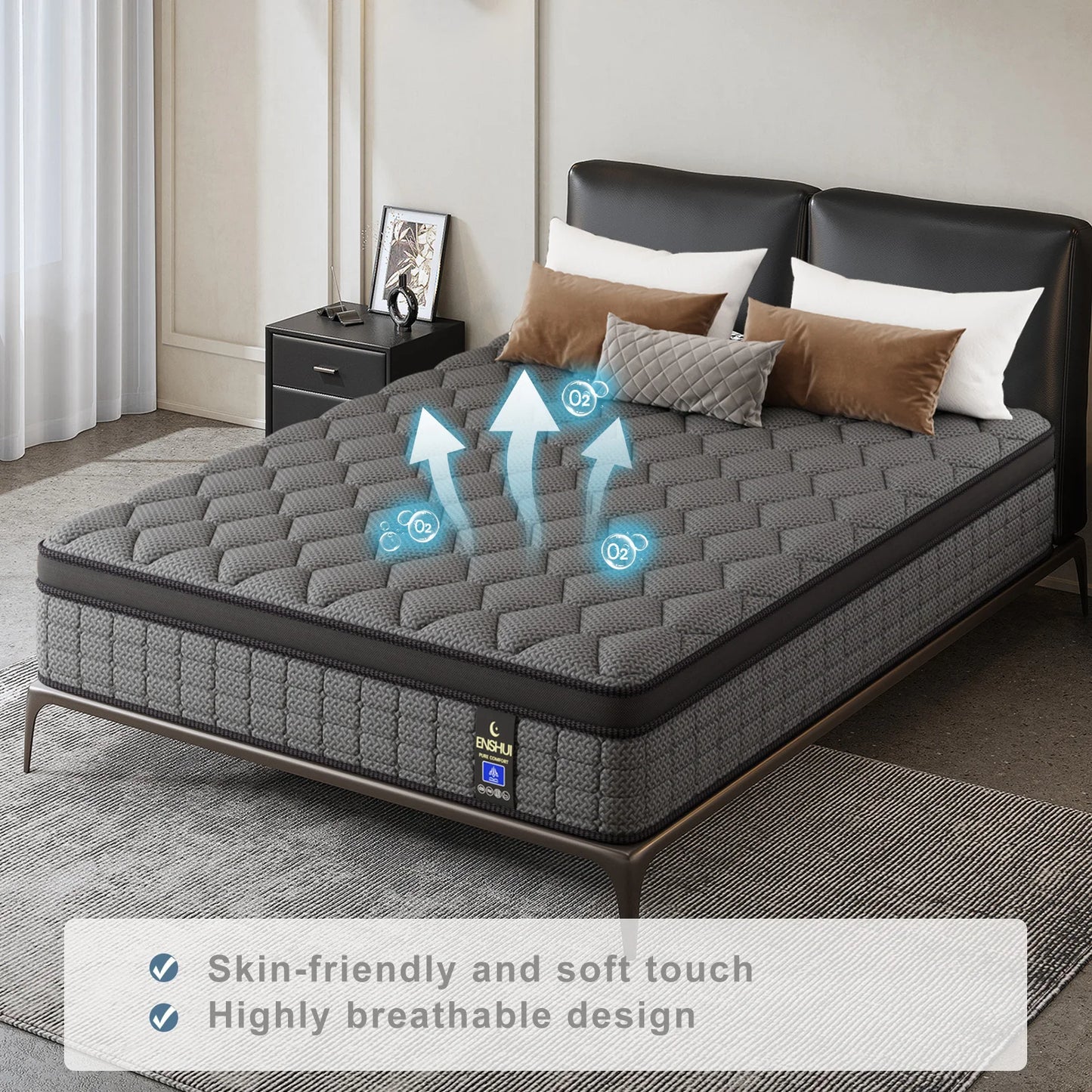 NONECN Gel Memory Foam Hybrid Pocket Spring Mattress