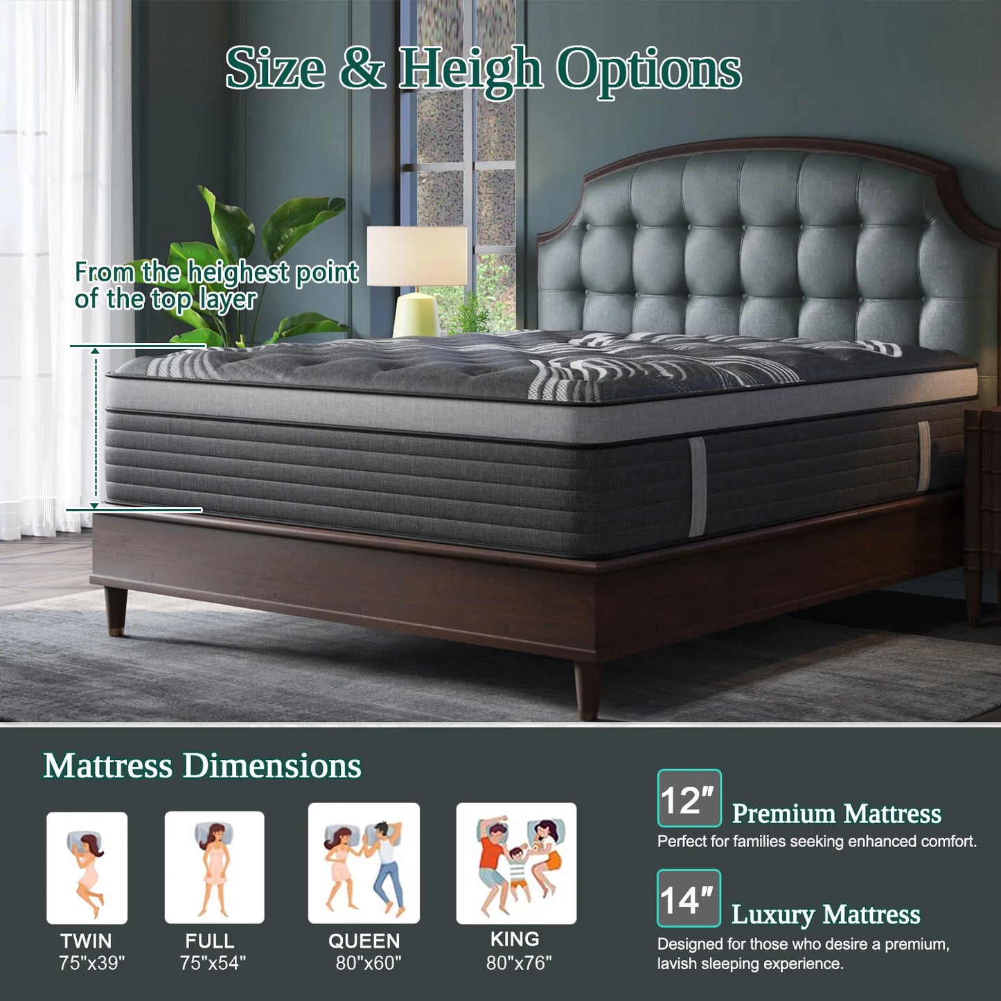 Sweetlove Hybrid Memory Foam Mattress In A Box Euro Top