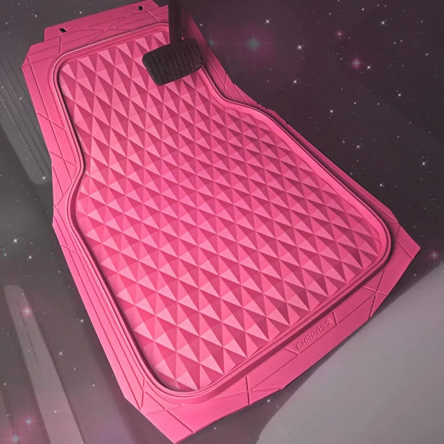 All Weather 3D Cyber Diamond Rubber Car Floor Mats