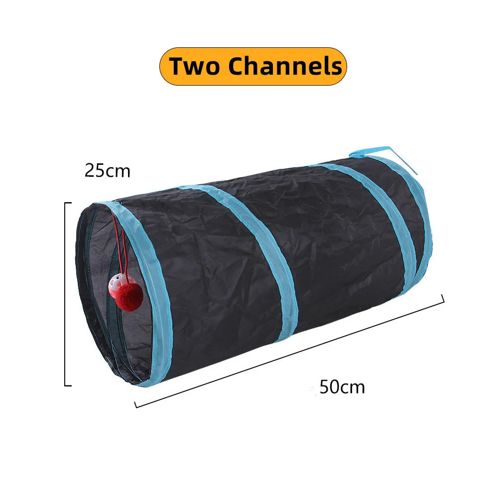 Cat S T Pass Foldable Play Tunnel Indoors Cats Toy