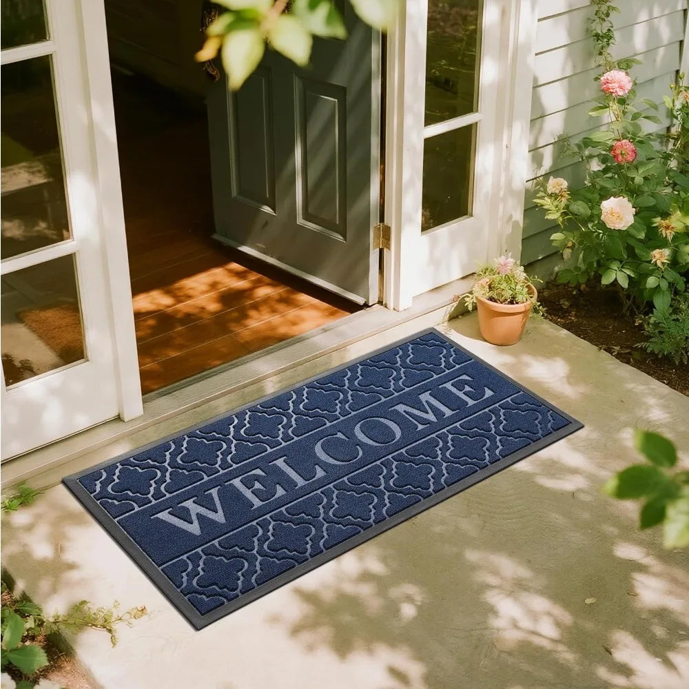 All Season Bamboo Fiber Welcome Door Mat Antibacterial Non Slip