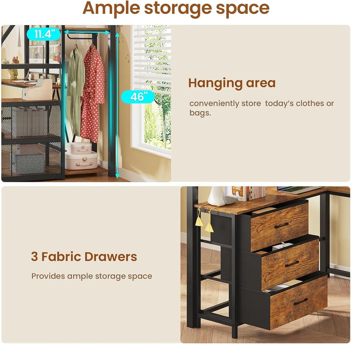 Loft Bed With L Shaped Desk And Wardrobe Metal Frame With Storage Stairs