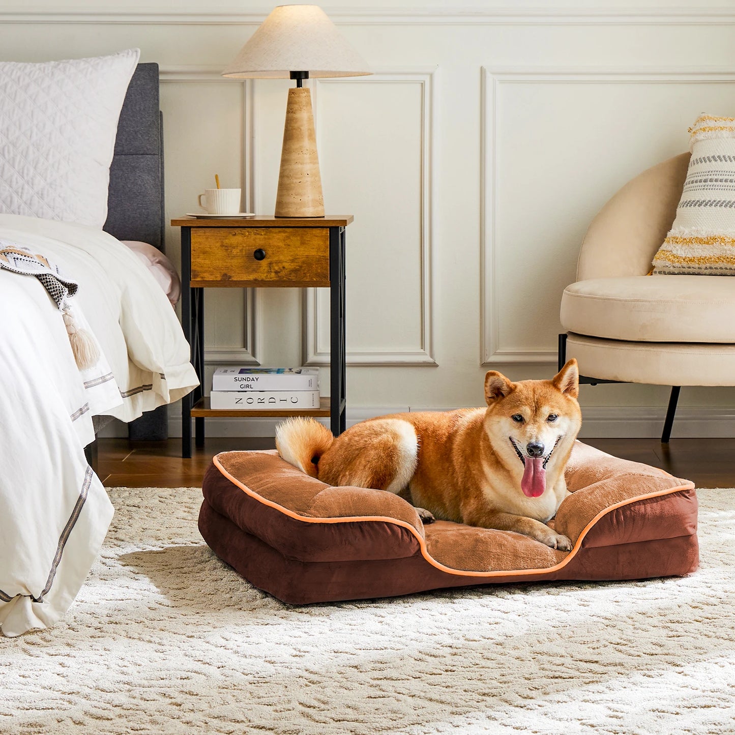 JHK Orthopedic Dog Bed Memory Foam With Washable Cover