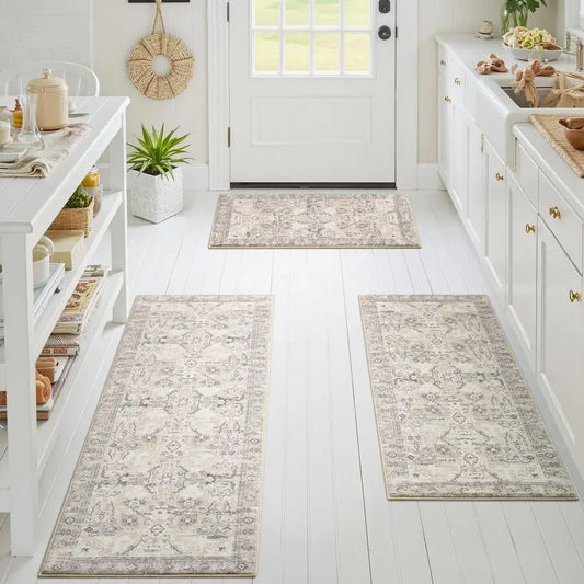 Boho Kitchen Rug Set Three Non Slip Anti Fatigue Mats