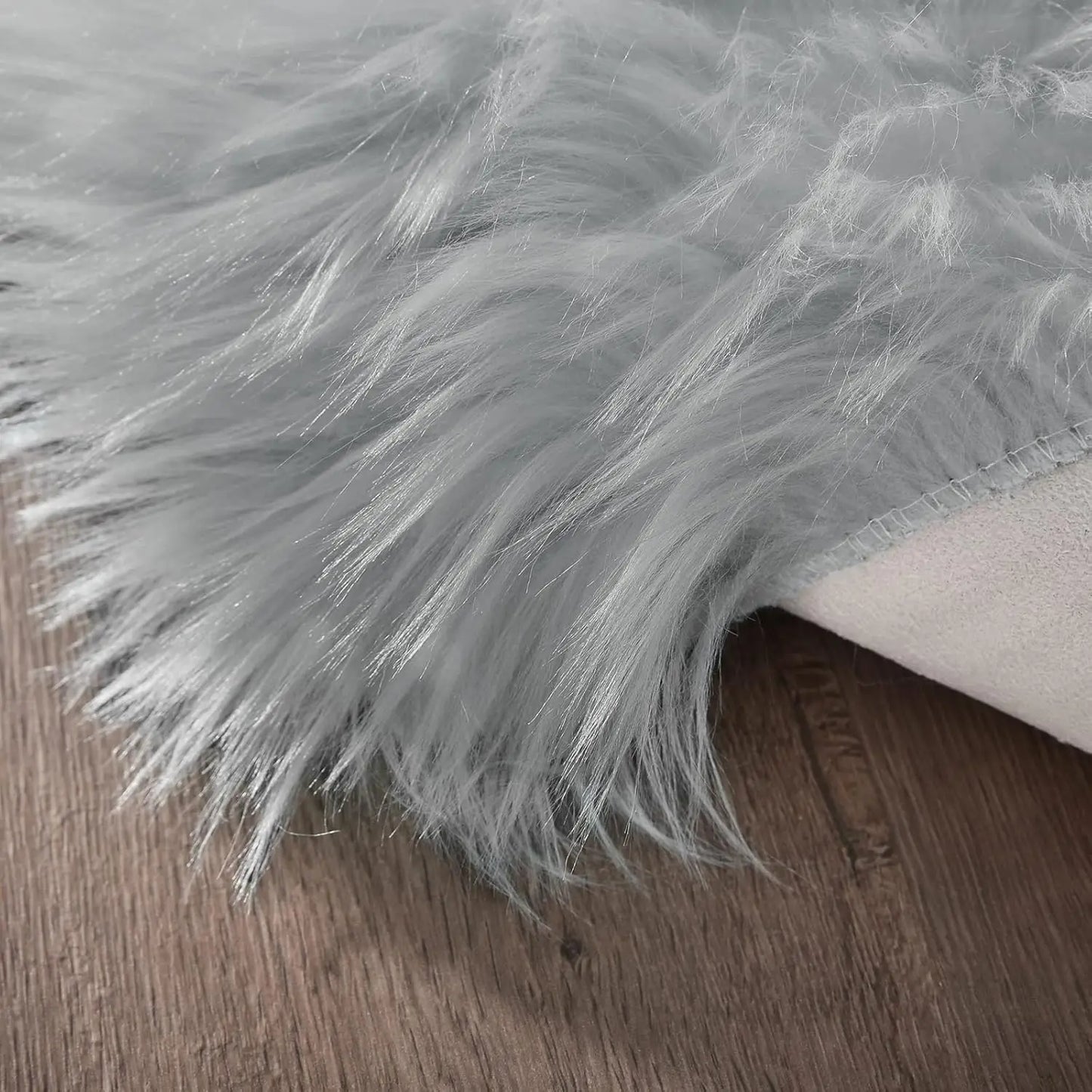 Faux Fur Non Slip Thick Fluffy Rectangular Area Rug For Living Room Polyester