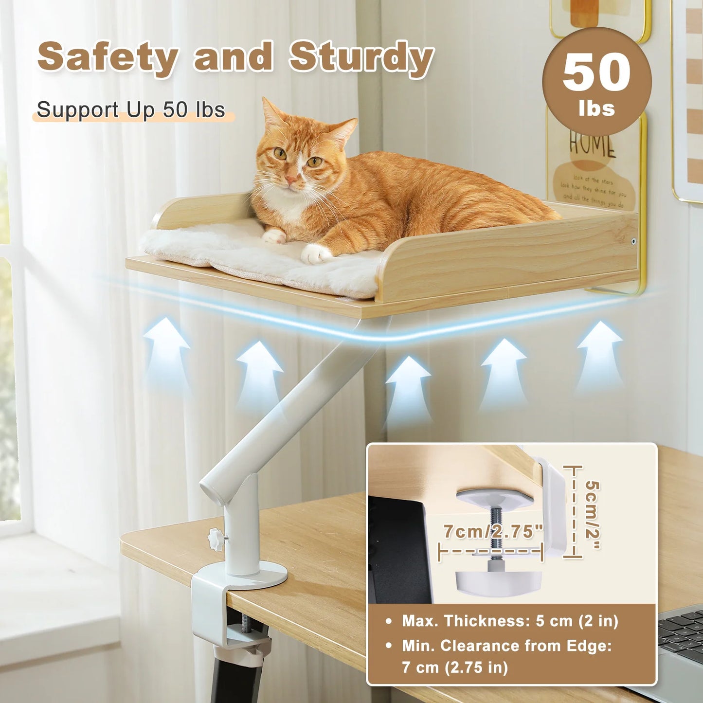 PAWZ Road Cat Desk Bed 360 Rotatable Stand For Indoor Cats