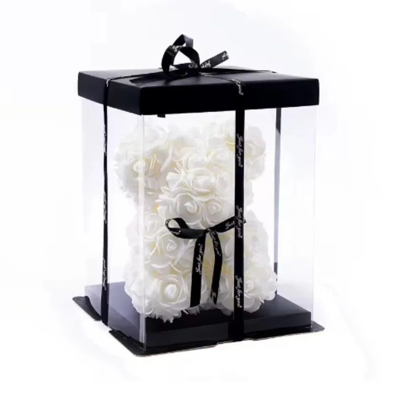 1pc Rose Bear Artificial Foam Flowers Bear Romantic Creative Gifts For Valentines Day Anniversary Wedding Birthday with Box