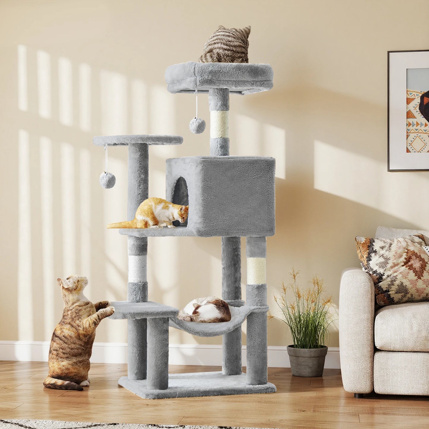 JHK Cat Tree Indoor Multi Cat Climbing Tower With Scratching Posts