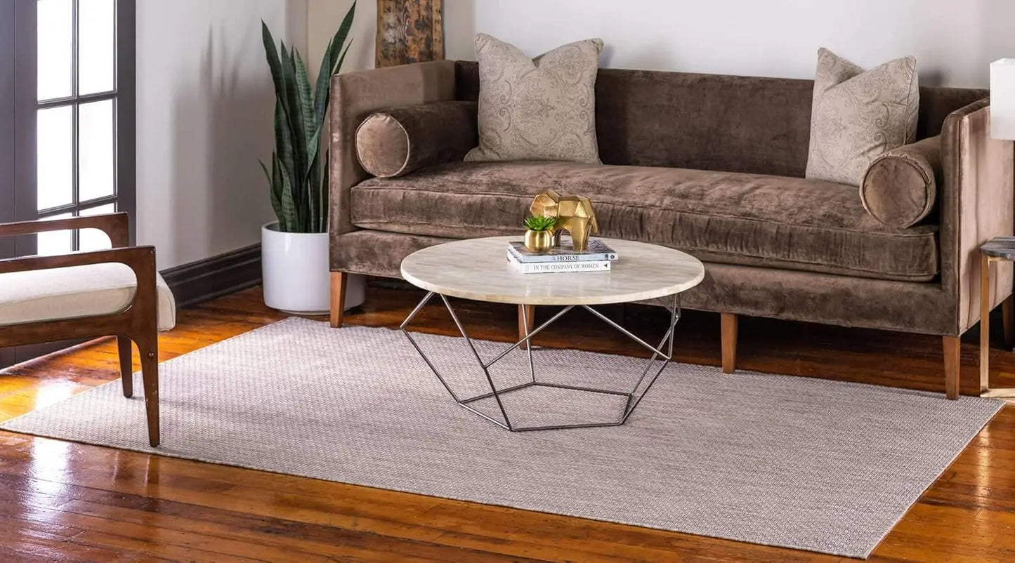 Casual Transitional Heathered Indoor Outdoor Flatweave Area Rug