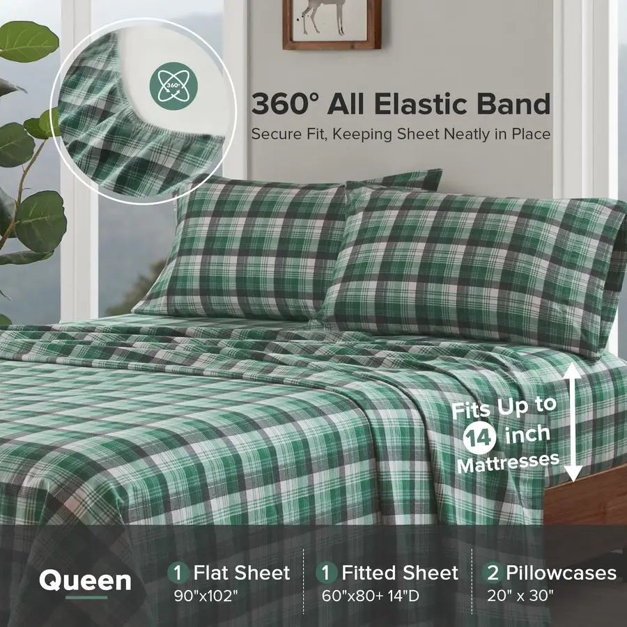 Cotton Flannel Sheet Set Cottage Charms Print Bedding Collection